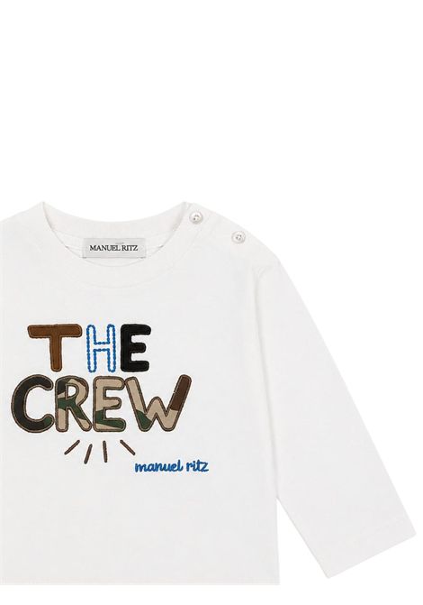 T-shirt neonato bianca in cotone Manuel Ritz | 4521BIANCO